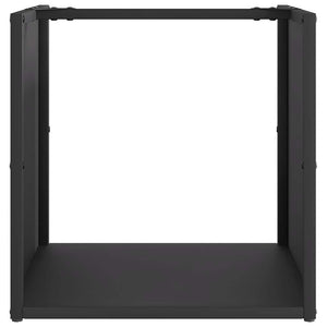 Ράφι Καυσόξυλων Μαύρο 40x40x40 εκ. Χάλυβας ψυχρής έλασης