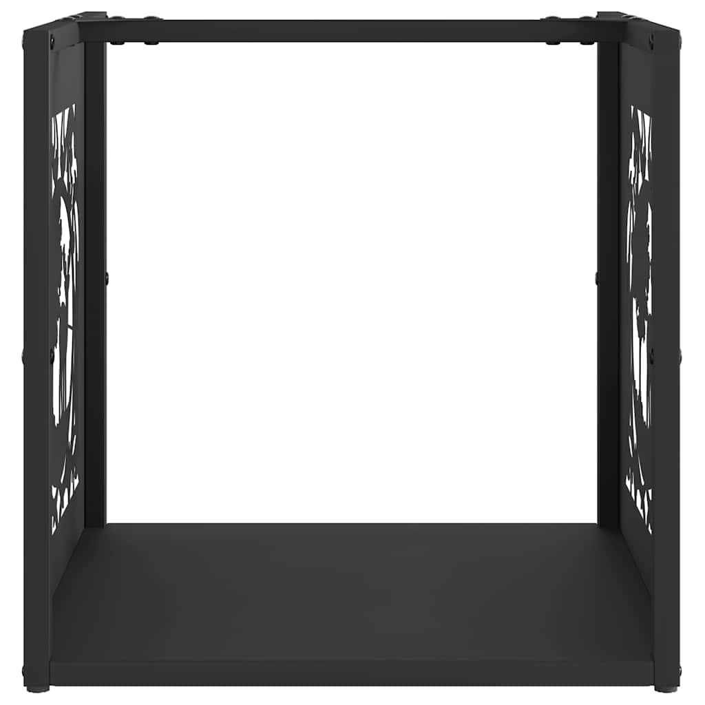 Ράφι Καυσόξυλων Μαύρο 40x40x40 εκ. Χάλυβας ψυχρής έλασης