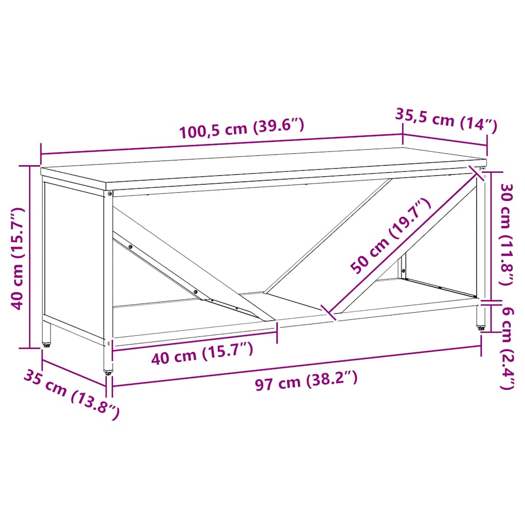 Ράφι για καυσόξυλα με ξύλινη κορυφή 100,5x35,5x40 εκ. - Pakobazaar