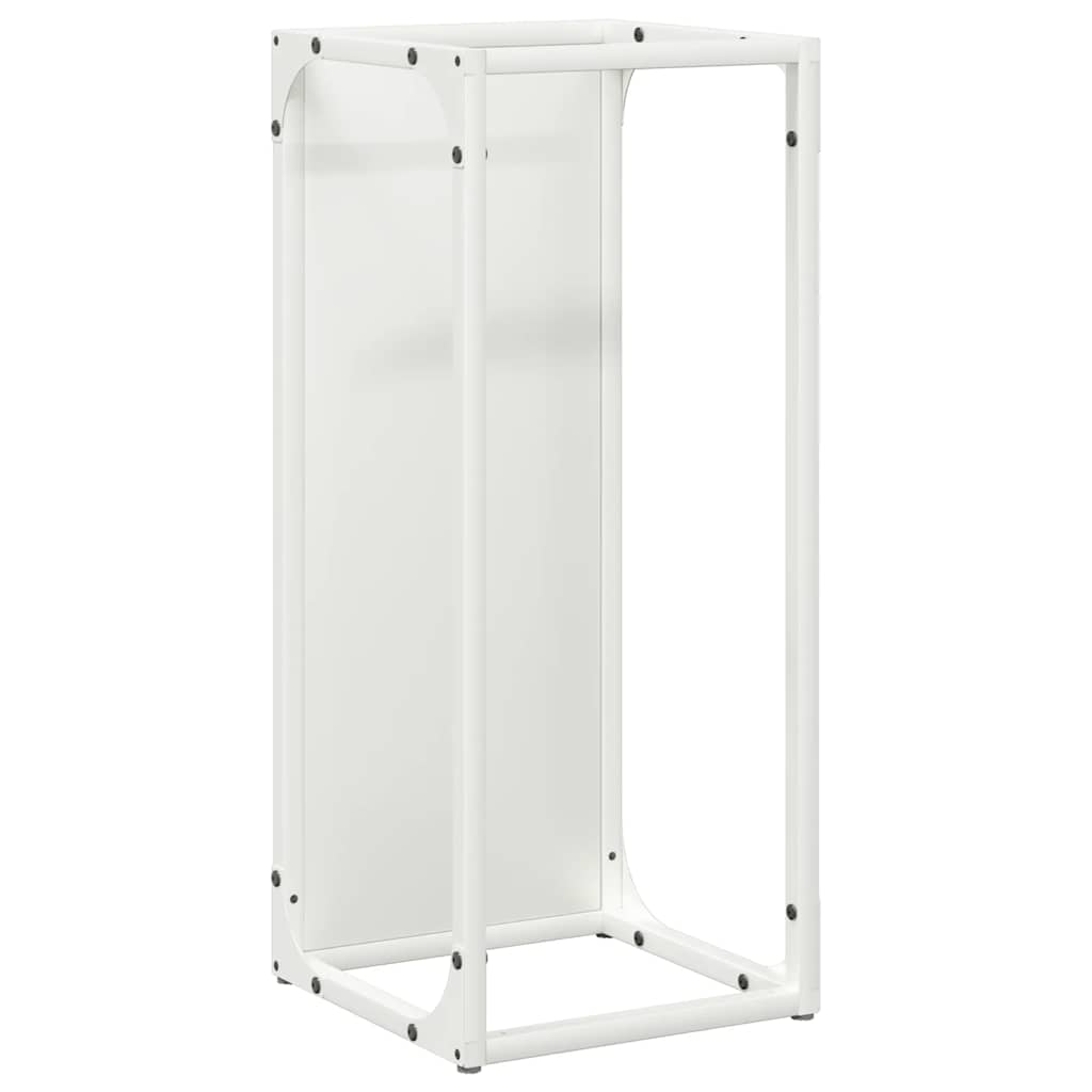 Ράφι για καυσόξυλα Λευκό 25x25x60 cm Ατσάλι ψυχρής έλασης