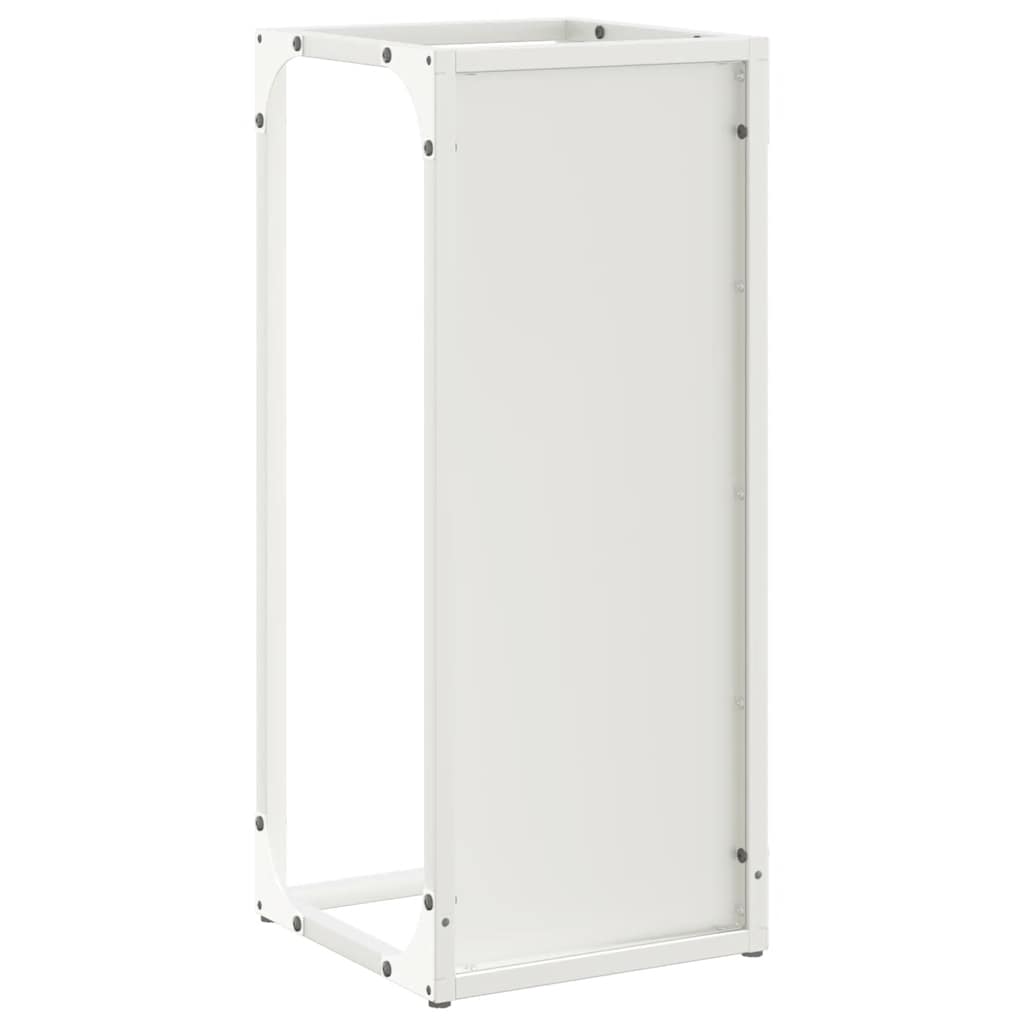 Ράφι για καυσόξυλα Λευκό 25x25x60 cm Ατσάλι ψυχρής έλασης