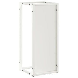 Ράφι για καυσόξυλα Λευκό 25x25x60 cm Ατσάλι ψυχρής έλασης