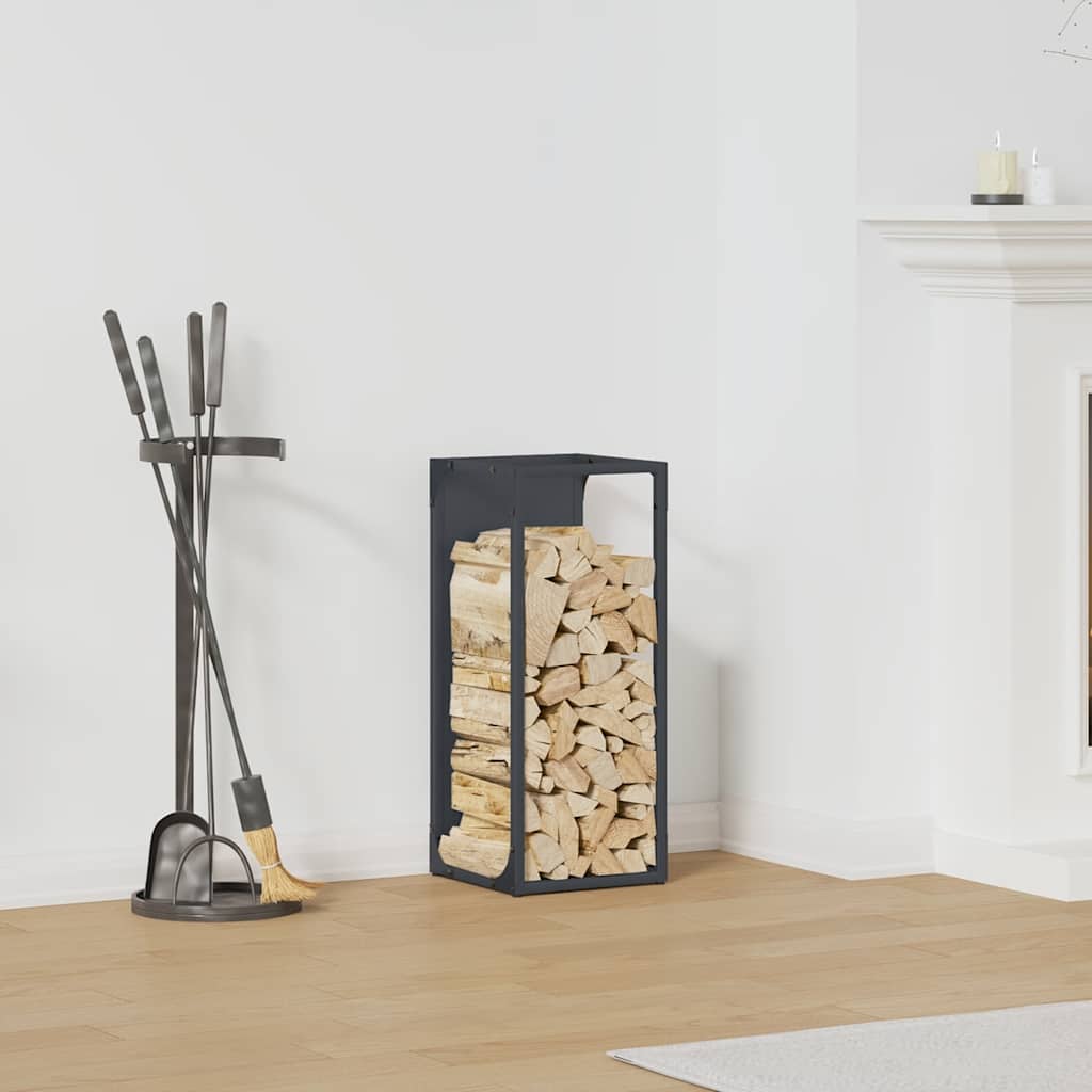 Ράφι για καυσόξυλα Ανθρακί 25x25x60 cm Ατσάλι ψυχρής έλασης - Pakobazaar