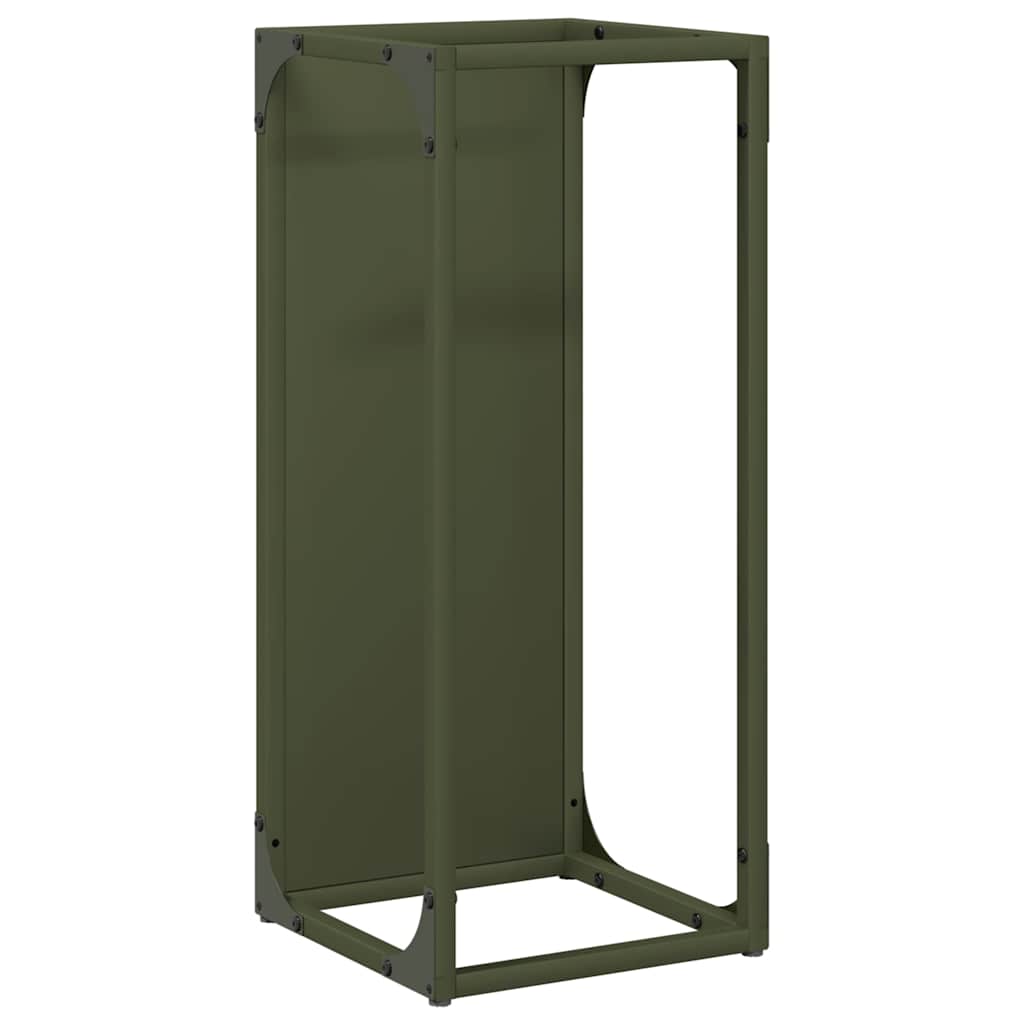 Ράφι για καυσόξυλα Ελαιοπράσινο 25x25x60cm Ατσάλι ψυχρής έλασης