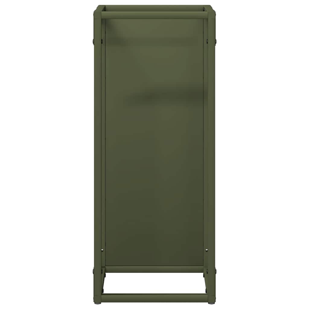 Ράφι για καυσόξυλα Ελαιοπράσινο 25x25x60cm Ατσάλι ψυχρής έλασης
