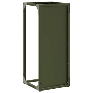 Ράφι για καυσόξυλα Ελαιοπράσινο 25x25x60cm Ατσάλι ψυχρής έλασης