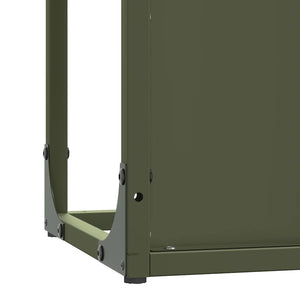 Ράφι για καυσόξυλα Ελαιοπράσινο 25x25x60cm Ατσάλι ψυχρής έλασης