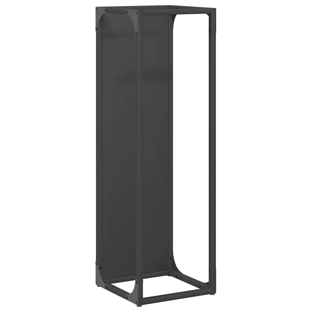 Ράφι για καυσόξυλα Μαύρο 25x25x80 cm Ατσάλι ψυχρής έλασης - Pakobazaar