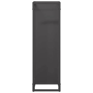 Ράφι για καυσόξυλα Μαύρο 25x25x80 cm Ατσάλι ψυχρής έλασης - Pakobazaar