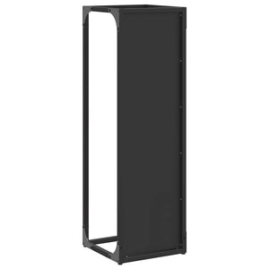 Ράφι για καυσόξυλα Μαύρο 25x25x80 cm Ατσάλι ψυχρής έλασης - Pakobazaar