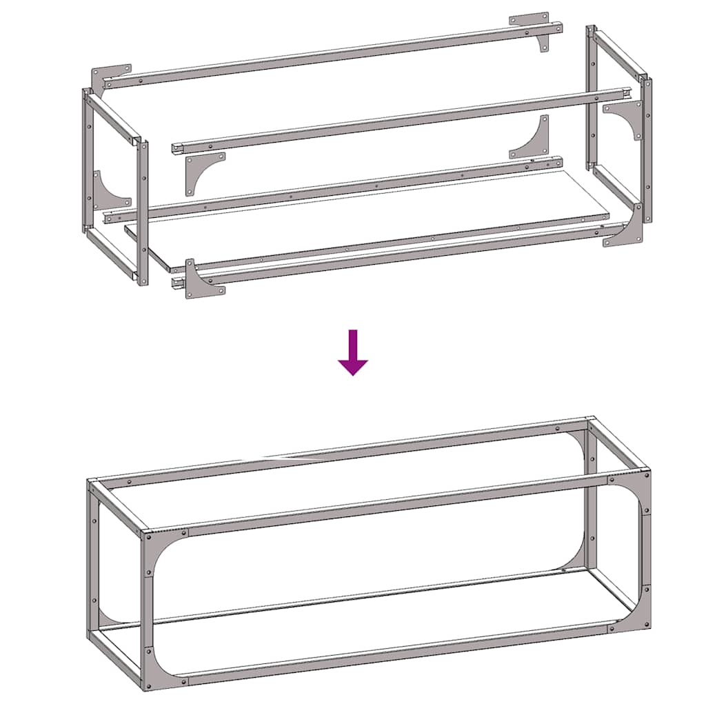 Ράφι για καυσόξυλα Μαύρο 25x25x80 cm Ατσάλι ψυχρής έλασης - Pakobazaar