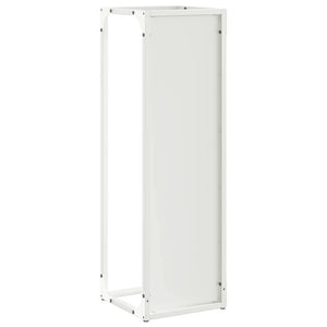 Ράφι για καυσόξυλα Λευκό 25x25x80 cm Ατσάλι ψυχρής έλασης