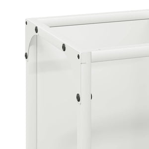 Ράφι για καυσόξυλα Λευκό 25x25x80 cm Ατσάλι ψυχρής έλασης