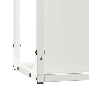 Ράφι για καυσόξυλα Λευκό 25x25x80 cm Ατσάλι ψυχρής έλασης