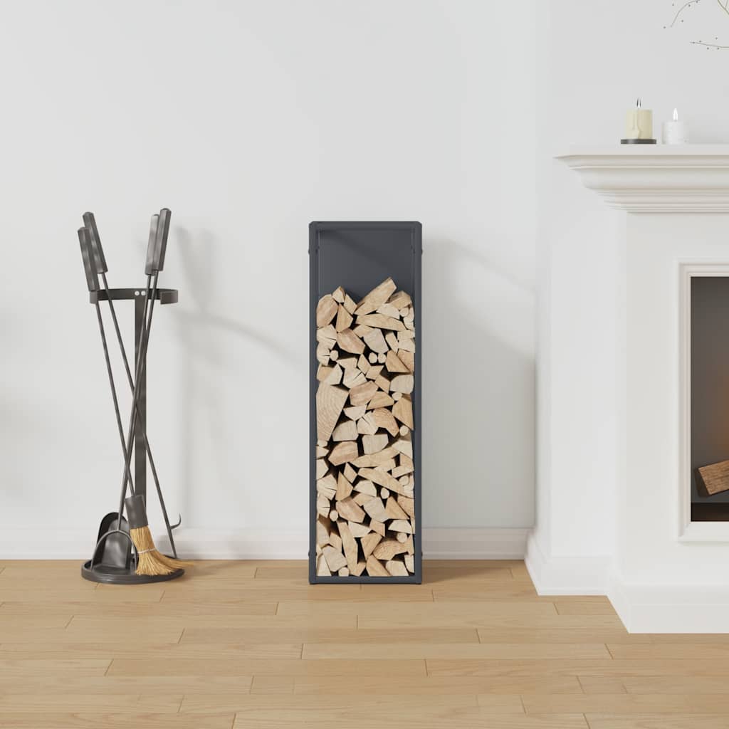 Ράφι για καυσόξυλα Ανθρακί 25x25x80 cm Ατσάλι ψυχρής έλασης - Pakobazaar