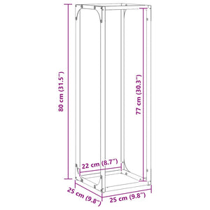 Ράφι για καυσόξυλα Ανθρακί 25x25x80 cm Ατσάλι ψυχρής έλασης - Pakobazaar
