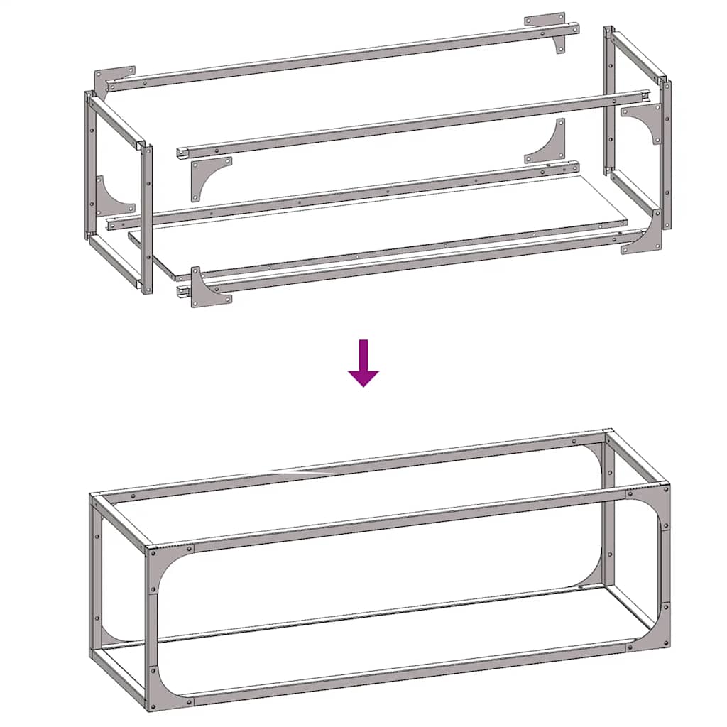 Ράφι για καυσόξυλα Ανθρακί 25x25x80 cm Ατσάλι ψυχρής έλασης - Pakobazaar