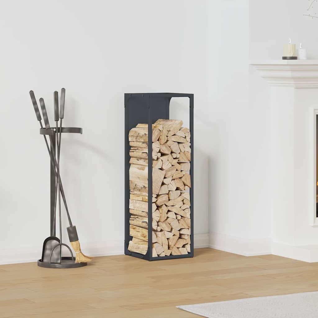 Ράφι για καυσόξυλα Ανθρακί 25x25x80 cm Ατσάλι ψυχρής έλασης - Pakobazaar