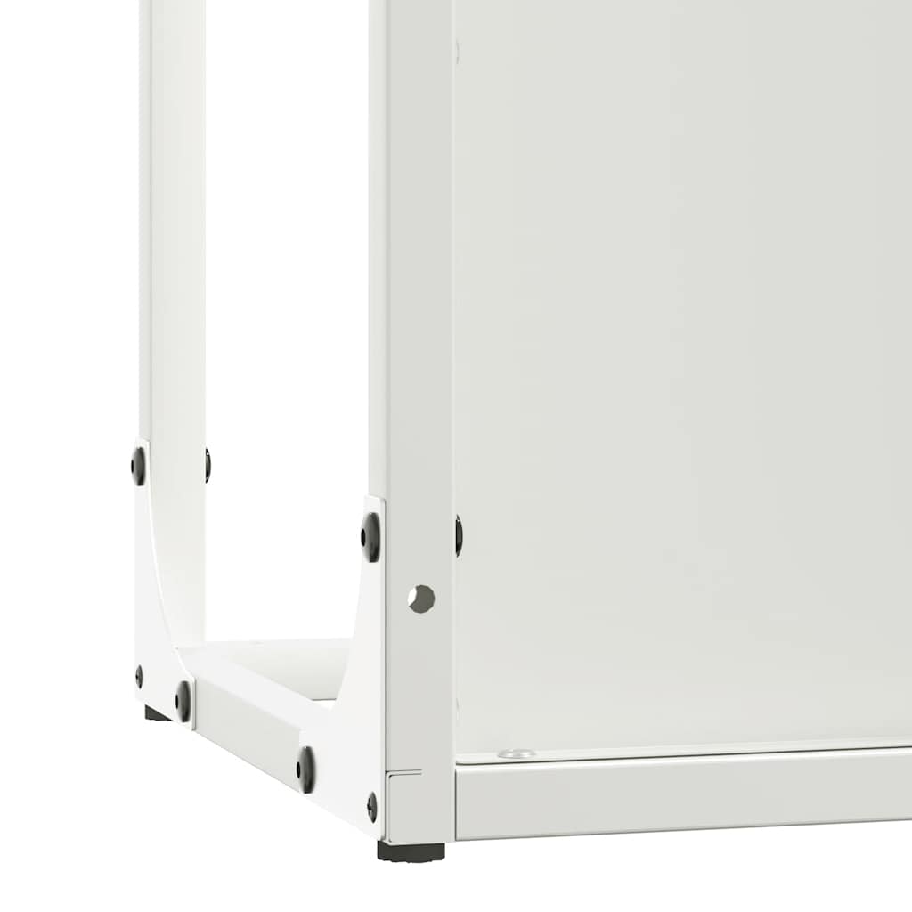 Ράφι για καυσόξυλα Λευκό 25x25x100 εκ. Ατσάλι ψυχρής έλασης