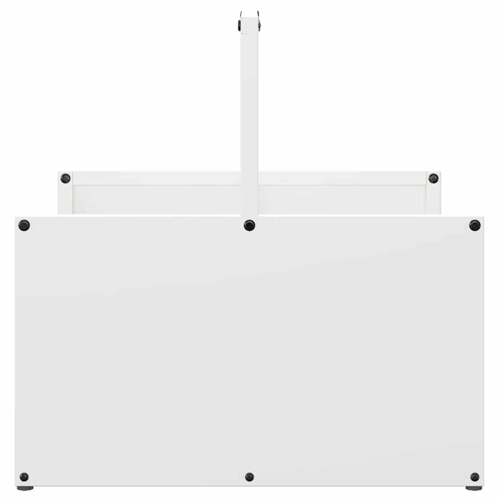 Ράφι Καυσόξυλων Λευκό 40x40x40 εκ. Χάλυβας ψυχρής έλασης