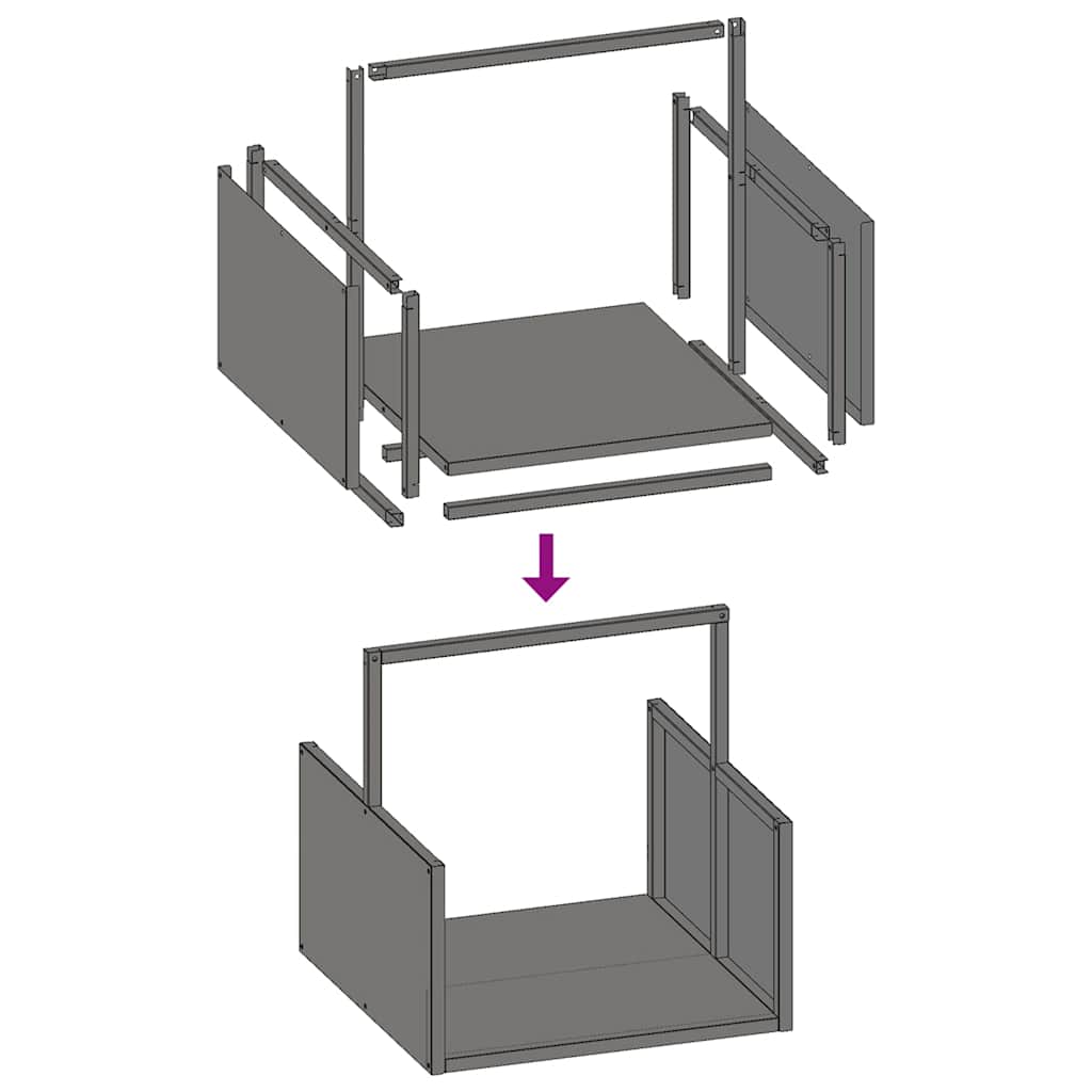Ράφι Καυσόξυλων Λευκό 40x40x40 εκ. Χάλυβας ψυχρής έλασης