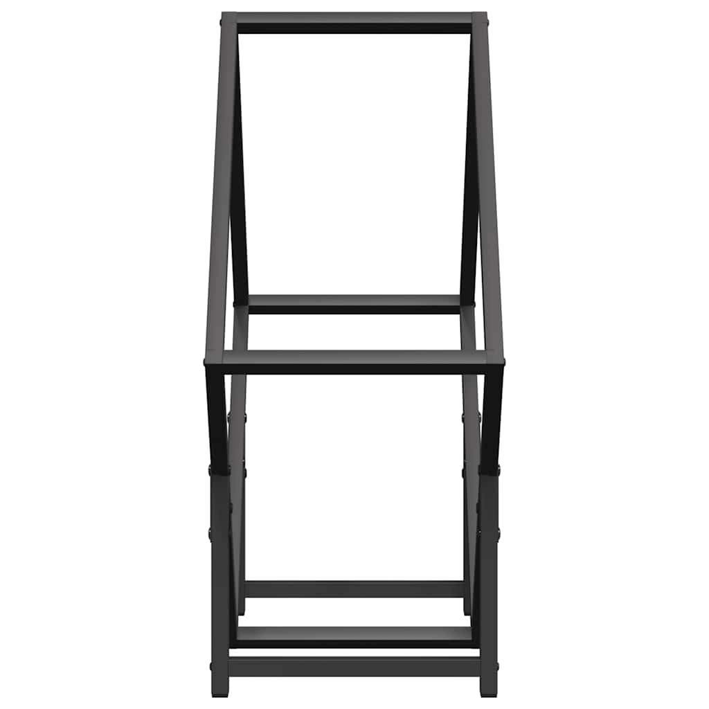 Ράφι για καυσόξυλα Μαύρο 60x25x60 cm Ατσάλι ψυχρής έλασης