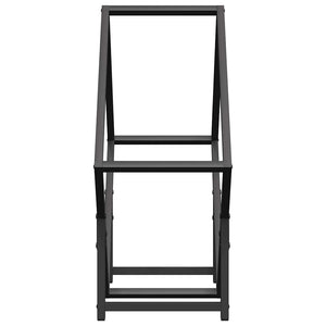 Ράφι για καυσόξυλα Μαύρο 60x25x60 cm Ατσάλι ψυχρής έλασης
