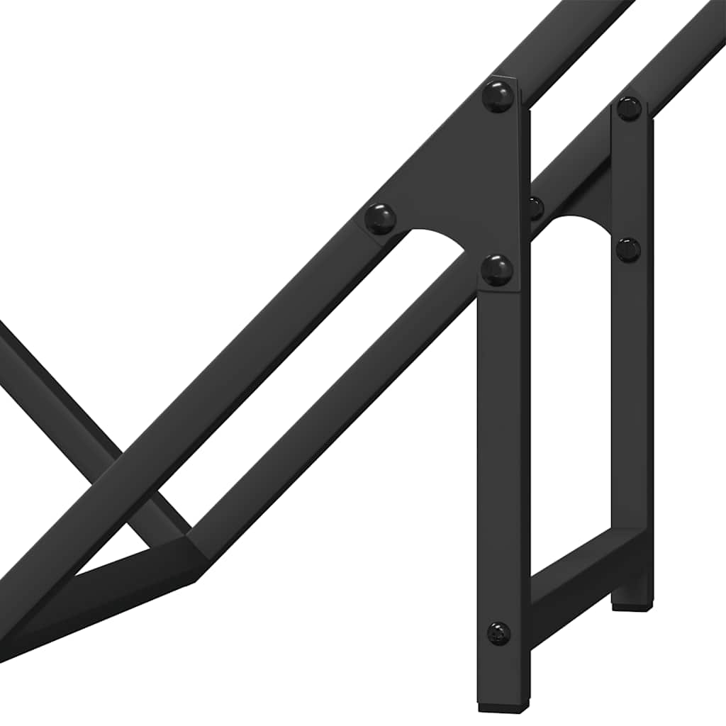 Ράφι για καυσόξυλα Μαύρο 60x25x60 cm Ατσάλι ψυχρής έλασης