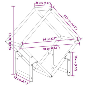Ράφι για καυσόξυλα Μαύρο 60x25x60 cm Ατσάλι ψυχρής έλασης