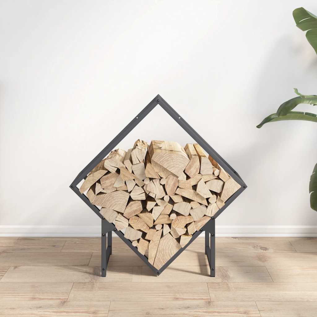 Ράφι για καυσόξυλα Ανθρακί 60x25x60 cm Ατσάλι ψυχρής έλασης