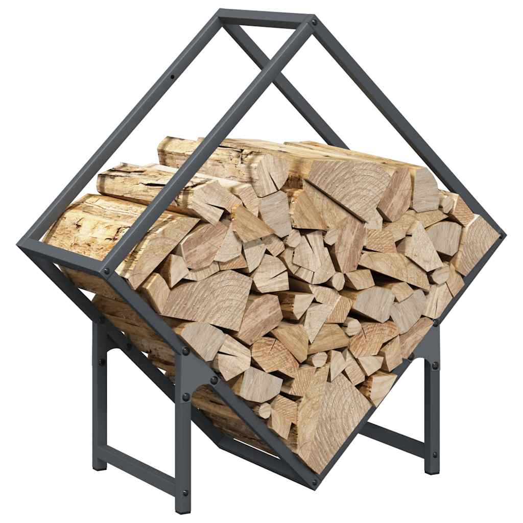 Ράφι για καυσόξυλα Ανθρακί 60x25x60 cm Ατσάλι ψυχρής έλασης