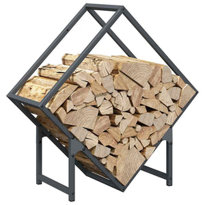 Ράφι για καυσόξυλα Ανθρακί 60x25x60 cm Ατσάλι ψυχρής έλασης