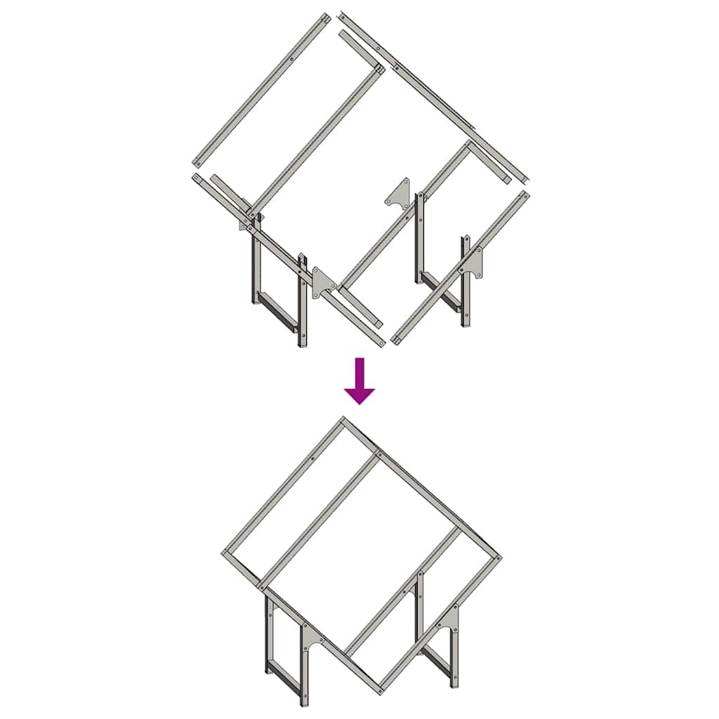 Ράφι για καυσόξυλα Ανθρακί 60x25x60 cm Ατσάλι ψυχρής έλασης
