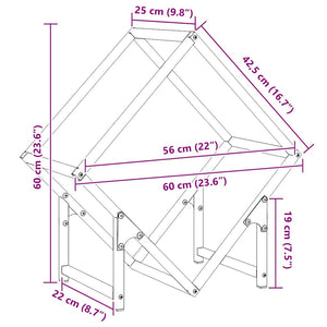 Ράφι για καυσόξυλα Ανθρακί 60x25x60 cm Ατσάλι ψυχρής έλασης