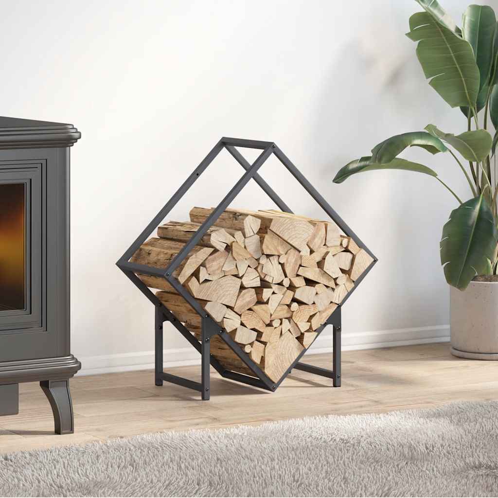 Ράφι για καυσόξυλα Ανθρακί 60x25x60 cm Ατσάλι ψυχρής έλασης