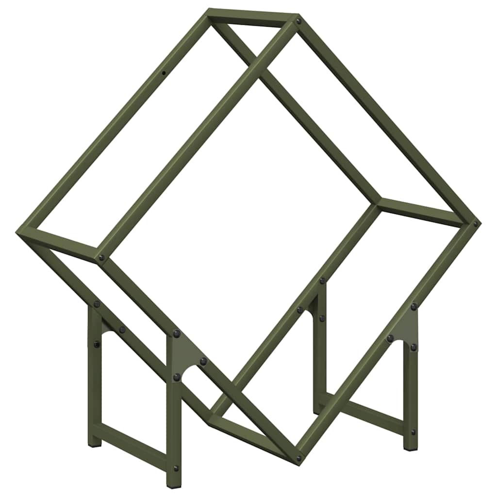 Ράφι για καυσόξυλα Ελαιοπράσινο 60x25x60cm Ατσάλι ψυχρής έλασης