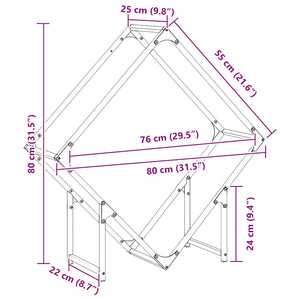 Ράφι για καυσόξυλα Λευκό 80x25x80 εκ. Ατσάλι ψυχρής έλασης