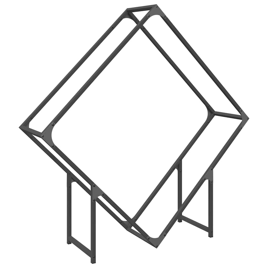 Ράφι για καυσόξυλα Μαύρο 100x25x100 cm Ατσάλι ψυχρής έλασης - Pakobazaar