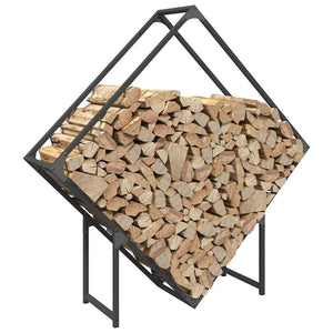Ράφι για καυσόξυλα Μαύρο 100x25x100 cm Ατσάλι ψυχρής έλασης - Pakobazaar