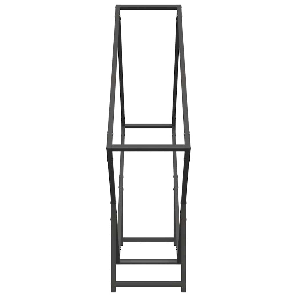 Ράφι για καυσόξυλα Μαύρο 100x25x100 cm Ατσάλι ψυχρής έλασης - Pakobazaar