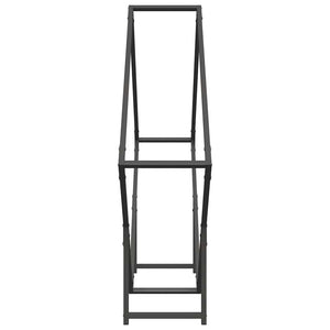 Ράφι για καυσόξυλα Μαύρο 100x25x100 cm Ατσάλι ψυχρής έλασης - Pakobazaar