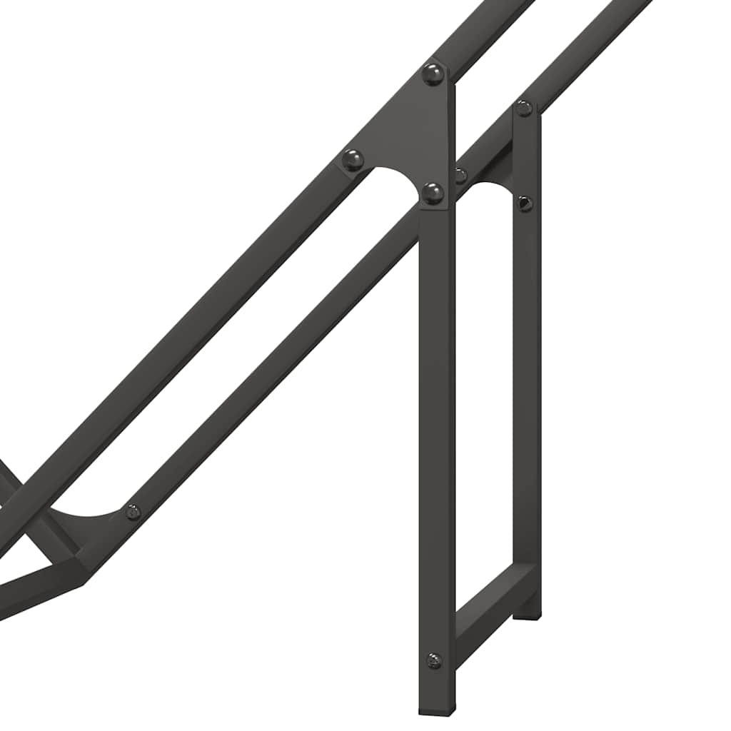 Ράφι για καυσόξυλα Μαύρο 100x25x100 cm Ατσάλι ψυχρής έλασης - Pakobazaar