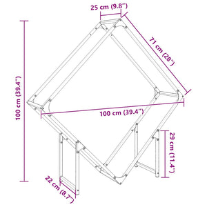 Ράφι για καυσόξυλα Μαύρο 100x25x100 cm Ατσάλι ψυχρής έλασης - Pakobazaar