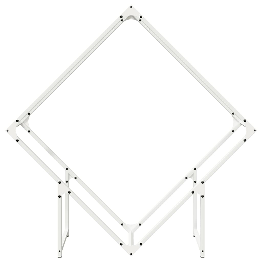 Ράφι για καυσόξυλα Λευκό 100x25x100 cm Ατσάλι ψυχρής έλασης