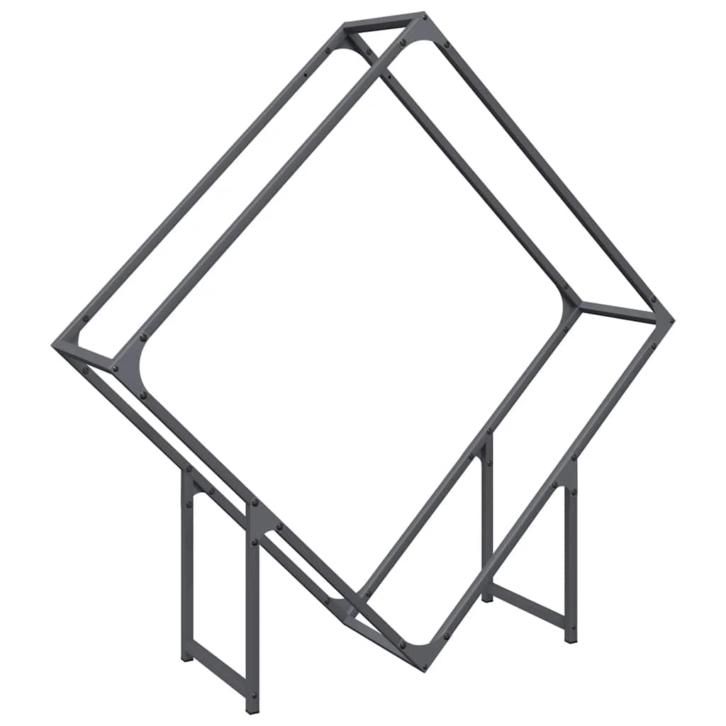Ράφι για καυσόξυλα Ανθρακί 100x25x100 cm Ατσάλι ψυχρής έλασης - Pakobazaar