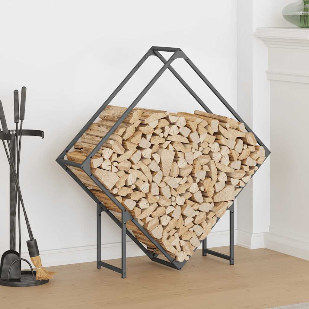 Ράφι για καυσόξυλα Ανθρακί 100x25x100 cm Ατσάλι ψυχρής έλασης - Pakobazaar
