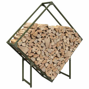 Ράφι για καυσόξυλα Ελαιοπράσινο 100x25x100 cm