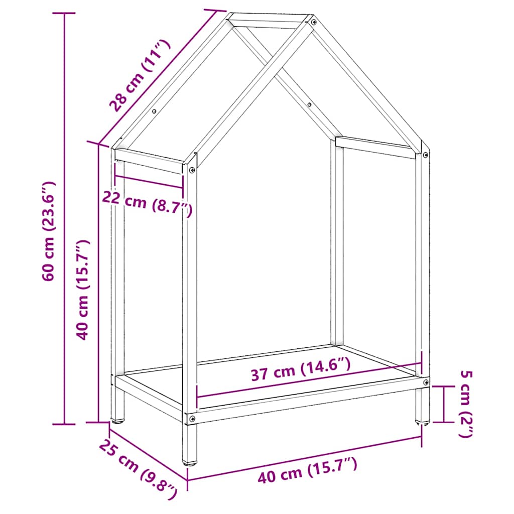 Ράφι για καυσόξυλα Λευκό 40x25x60 εκ. Ατσάλι ψυχρής έλασης
