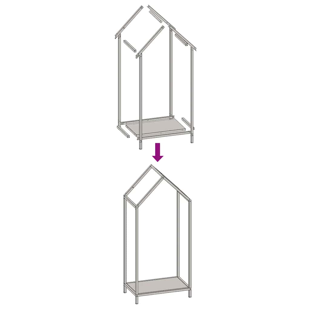 Ράφι για καυσόξυλα Μαύρο 40x25x90 εκ. Ατσάλι ψυχρής έλασης