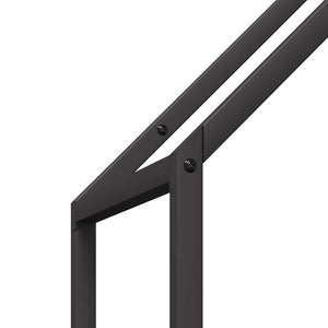 Ράφι για καυσόξυλα Μαύρο 40x25x120 cm Ατσάλι ψυχρής έλασης